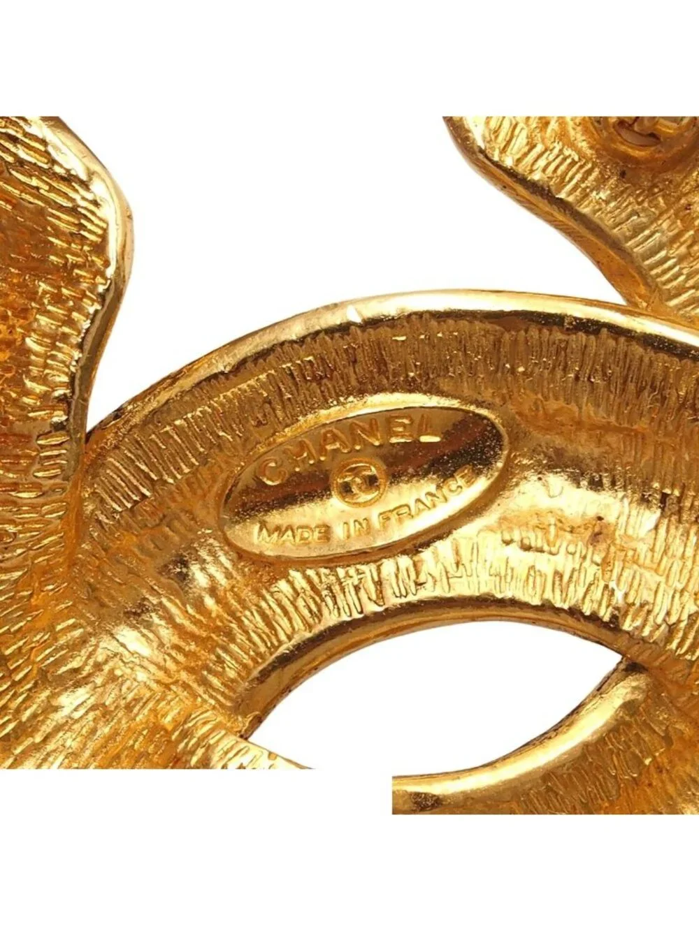 Chanel Brooch CC Logo Gold Metal Vintage